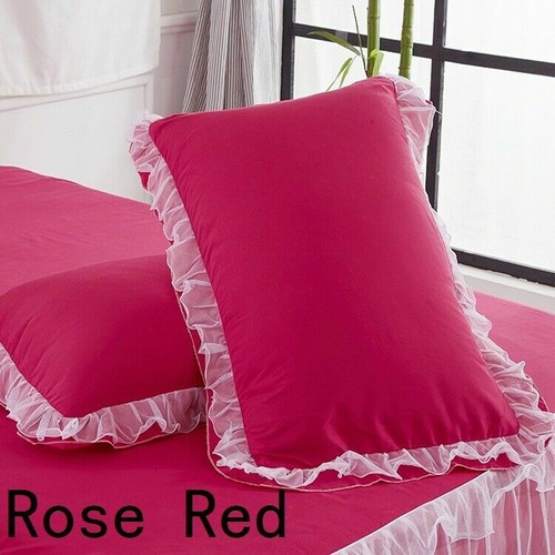 2X Kissenbezug Spitze Rüschen Kissenbezüge Heim Zimmer Bett Dekor 48X74cm Gift - Bild 12 von 19