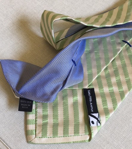 ❤️ NWT $75 100% Silk Saks 5th Ave Black Label Geometric Stripe Sexy USA Seller - Picture 2 of 5