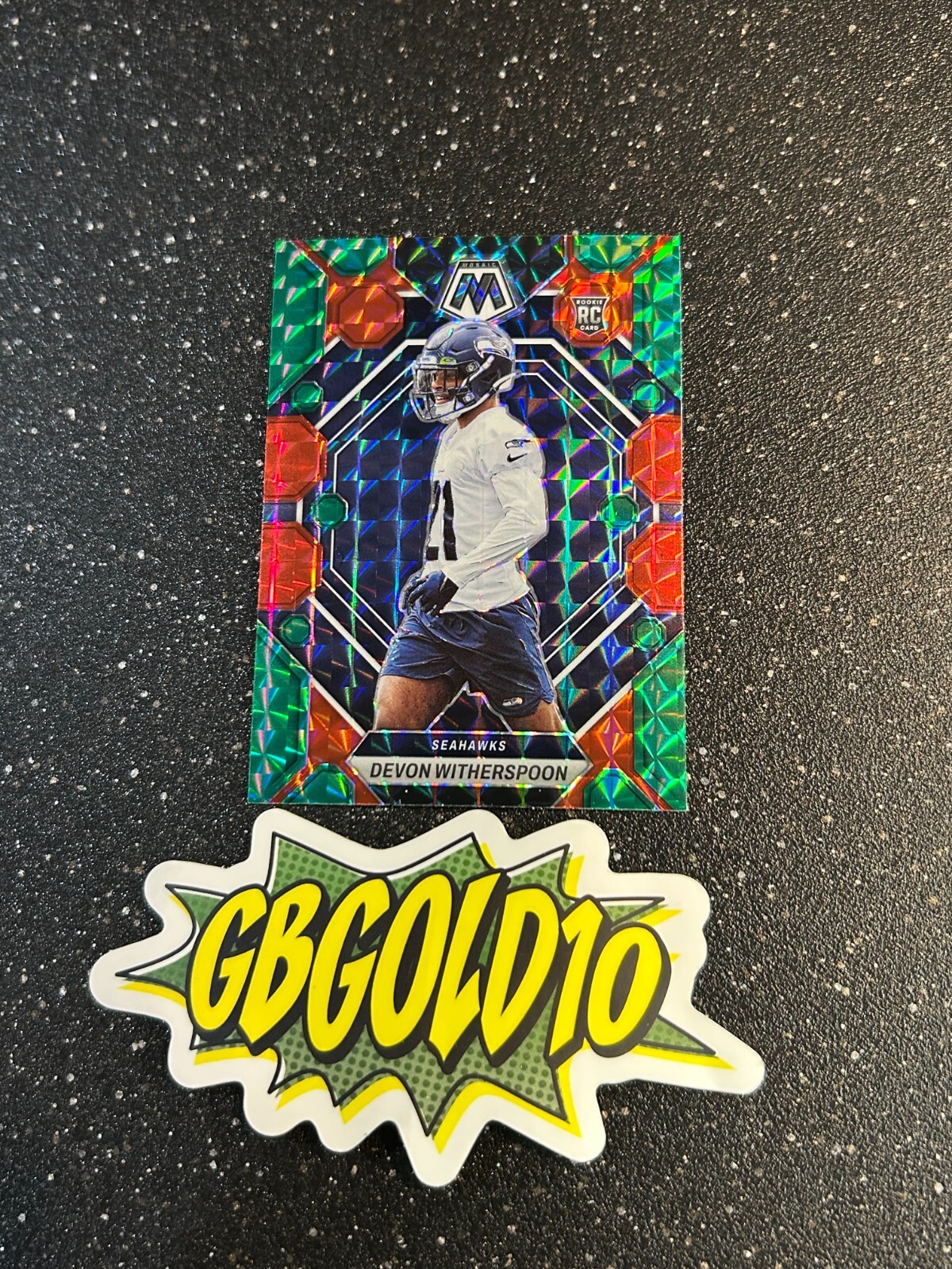 2023 Panini Mosaic - Rookies #313 Devon Witherspoon (RC) Choice Red Green