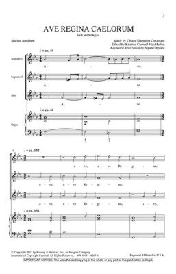 Ave Regina Caelorum In High Voice Chiara Cozzolani