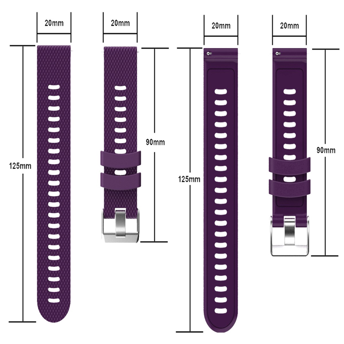 Bracelet En Silicone De 20mm Pour Garmin Forerunner 55