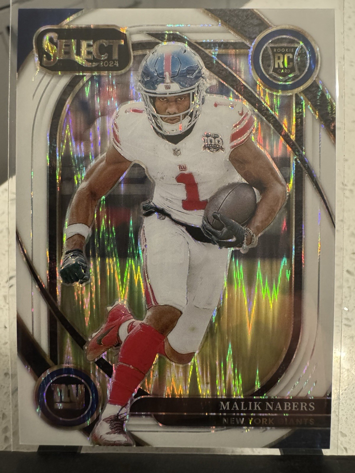 2024 Select Football Malik Nabers Club Level #220 White Shock /199