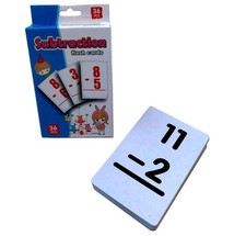 Listing image for Educational Card Game Flash Cards Subtraction Learning Arithmetic Maths Kids