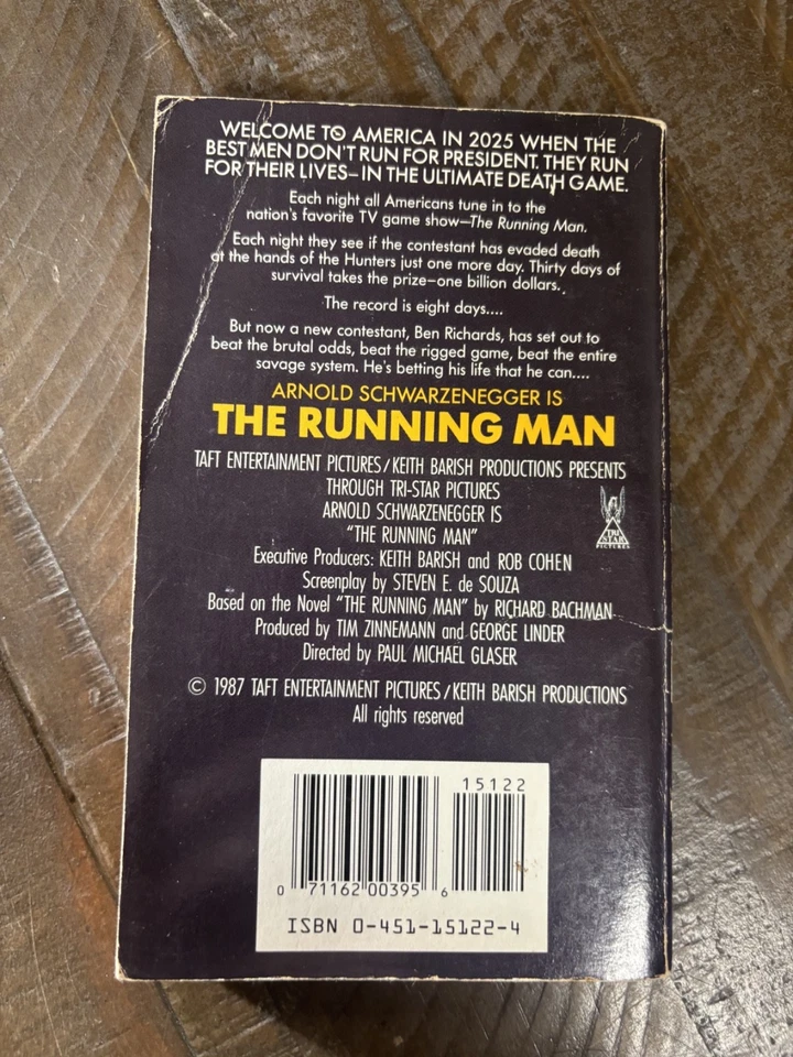 The Running Man от Richard Bachman/Stephen King (1987) Signet Movie Tie In - Изображение 3 из 3