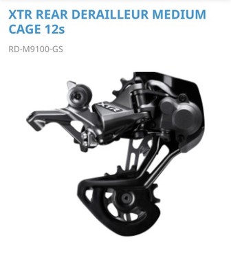 SHIMANO XTR  Medium Cage Rear Derailleur 12-speed RD-M9100-GS