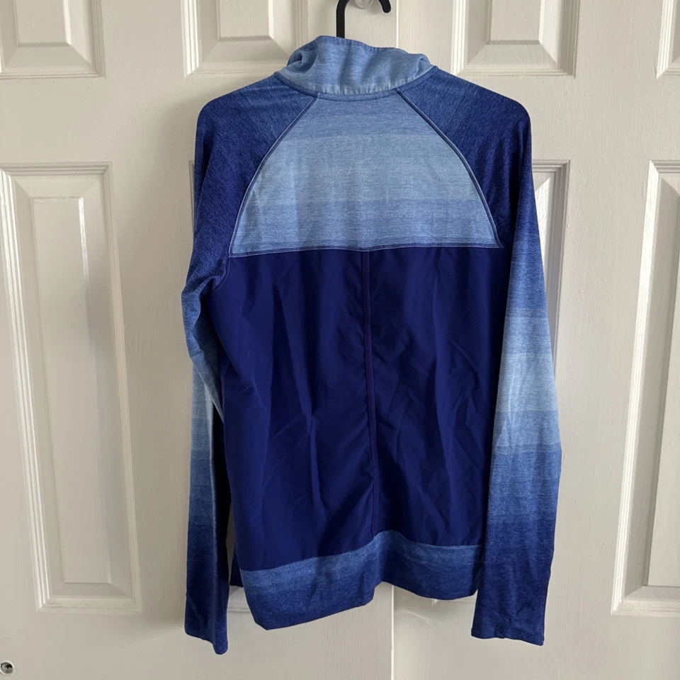 Chaqueta Adidas Para Mujer Azul Ombre Golf Correr Ropa Activa 3/4 Cremallera Talla Mediana Foto 4 de 4
