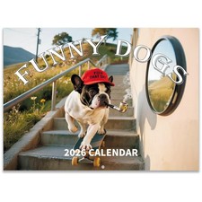 2026 Funny Dogs Wall Calendar, 12-Month Swear Thick Paper Hanging colorful