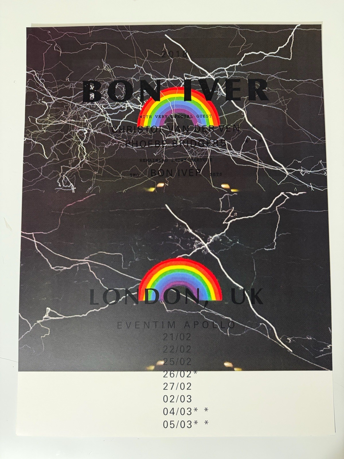 2018 Tour Concert Poster 18x24 Screen Print London Uk Eventim Apollo