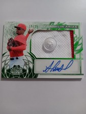 2024 Leaf Trinity Franklin Arias Auto Button RPA Green #ed 15/25 Red Sox