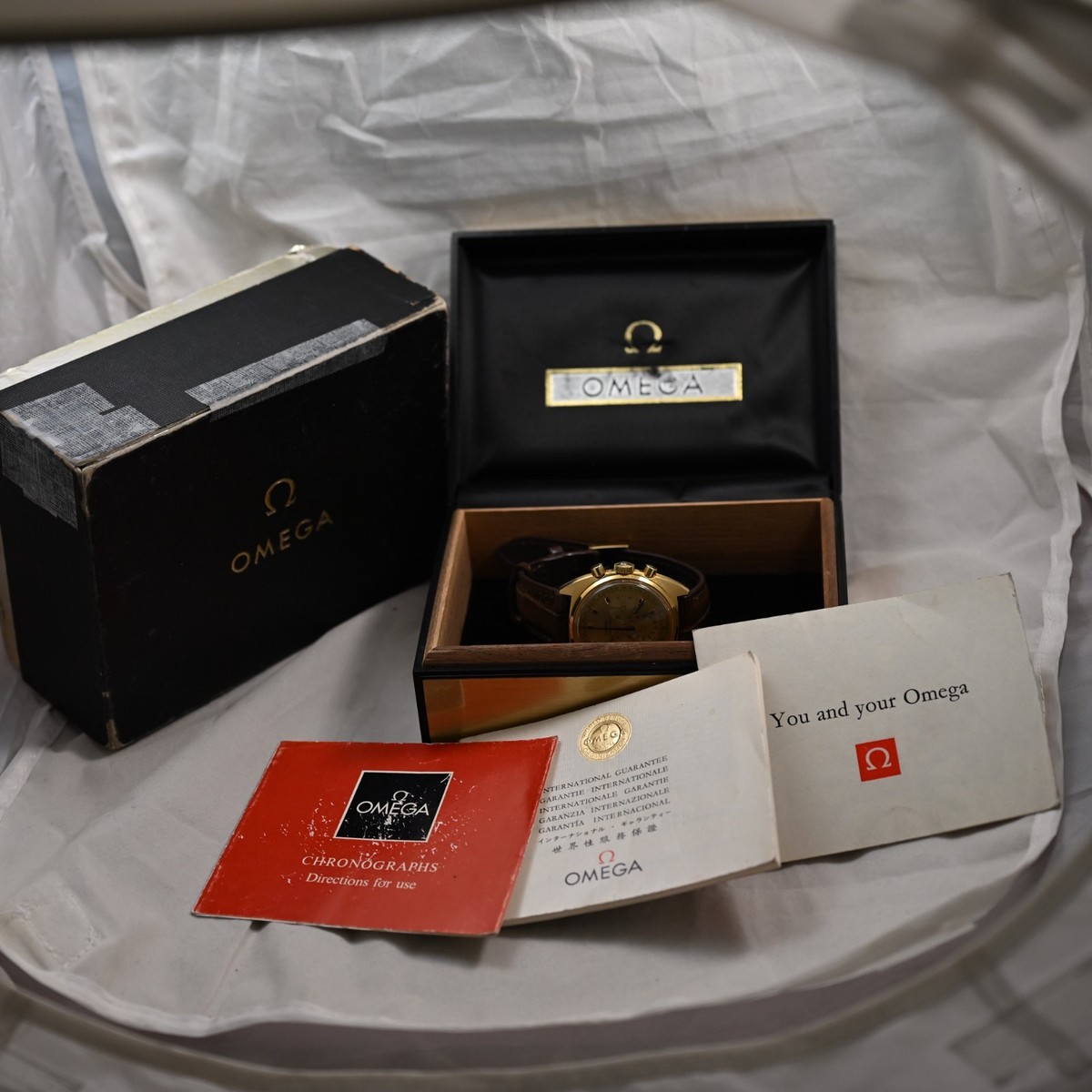 RARE VINTAGE OMEGA SEAMASTER 145.016 CHRONOGRAPH, 18K GOLD CAL 861