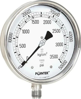 High Pressure Gauge Dual Scale 0-3500 BAR /0-50000 PSI