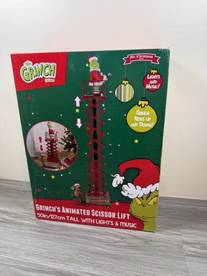 Mr. Christmas Grinch's Scissor Lift 50 inch Animated and Musical New in Box