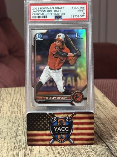 Jackson Holliday 2022 Bowman Chrome Draft BDC-168 1st Refractor RC PSA 9