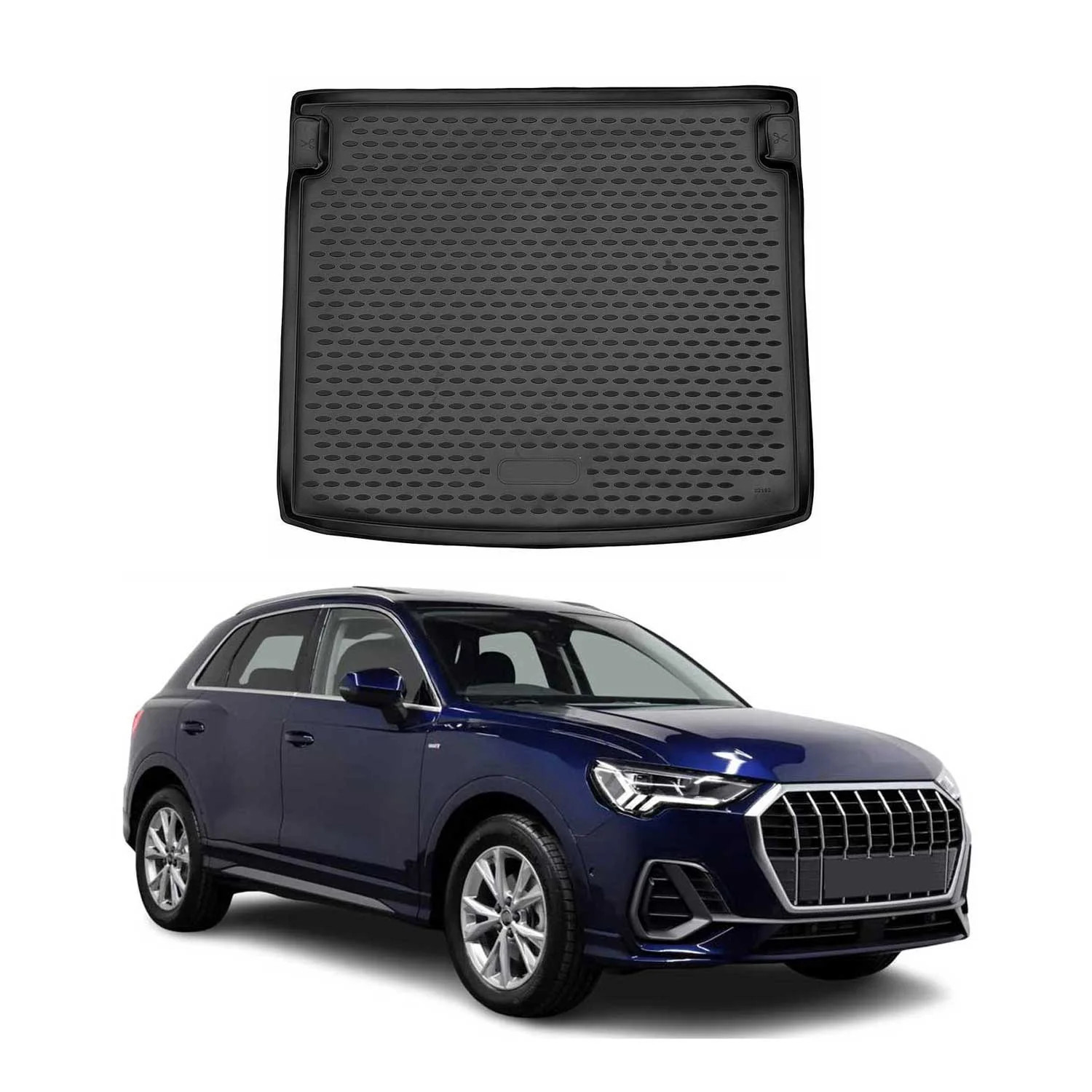 Tapis de coffre pour Audi Q3 F3 OMAC en élastomère haut de gamme finition noire