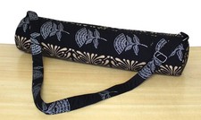 Indian Black Gold Floral Yoga Mat Carrier Bag Mandala Large Shoulder Strap