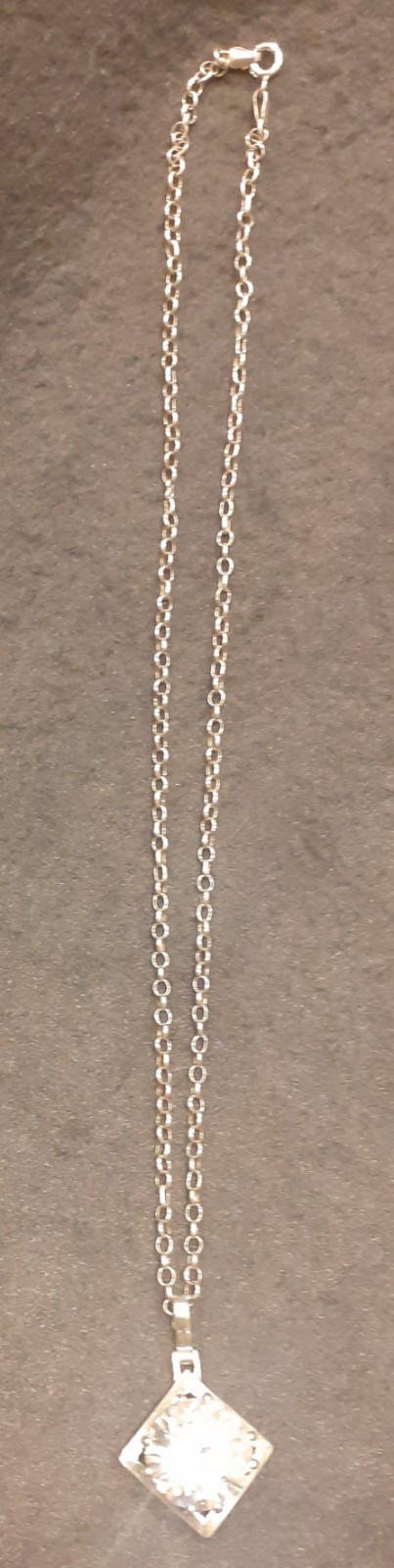 Solid 925 Sterling Silver & Crystal Pendant Sterl… - image 2