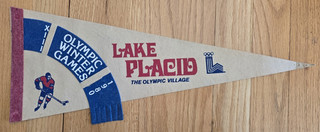 1980 USA Olympic Hockey PENNANT Flag Miracle on Ice @ Lake Placid