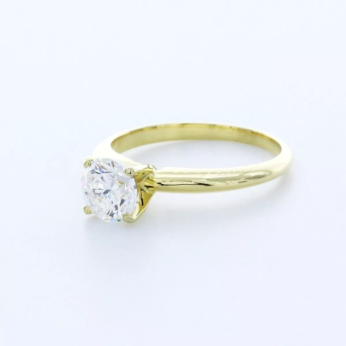Solitaire Engagement Ring 14K Gold Classic 1.16 CT Round Lab-Grown Diamond D VS2