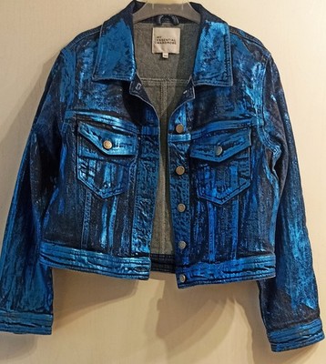 MY ESSENTIAL WARDROBE Dänemark, 2 teilig, Jeans Jacke und Rock glänzend GR.40