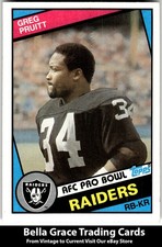 1984 Topps Greg Pruitt #115 Los Angeles Raiders NFL Football