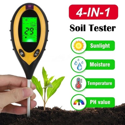 4 in 1 PH Tester Soil Water Moisture Light Test Meter for Garden Plant Seeding