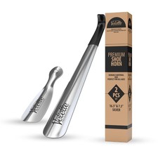 Metal Shoe Horn Long Handle for Seniors - Stainless Steel 2 Pack