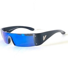 Emporio Armani 602-S Y2K Shield Sunglasses Blue Mirror