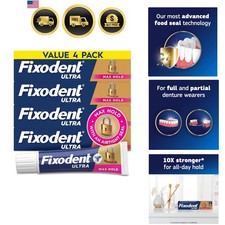 Ultra Max Hold Secure Denture Adhesive Cream for Full and Partial Denture Wea...
