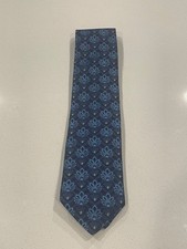 Ted Baker London Mens Tie Navy Blue Silk Hand Tailored Made in USA 3.5" Classic
