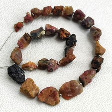 15" Brazil Multicolor Tourmaline Rough 7-20 mm Nugget Gemstone Beads Strand