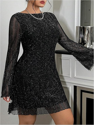Women's Mesh Sparkle Cocktail Dress XL Plus Romantic Gothic Cocktail Prom