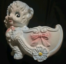 Relpo Baby Teddy Bear Carriage Planter JAPAN RARE ANTHROPOMORPHIC RELPO
