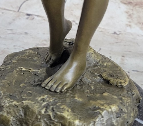 Magnifique figurine sculpture bronze femme nue nue faite main détaillée artwork art - Photo 7/10