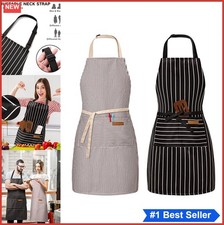 Bib Apron 2 Pack Adjustable Cotton Blend 2 Pockets 36x27 Inches Chef Cooking