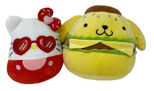 Squishmallows Sanrio Hello Kitty  Pompompurin Plush Size 8" Kawaii Kidcore Lot