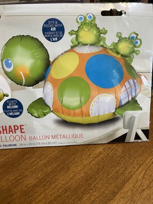 Turtle Frog XL Balloon Anagram 29x20 In Sits And Rocks With Air Baby Shower Bday