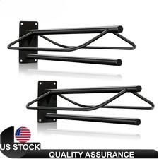 Saddle Rack with Pad Bar 2 Packs Wall Mounted Horse Saddle Stand Black