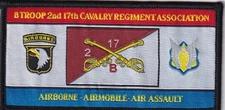 17th Cavalry 101st Airborne 2nd BN B Troop Association patch Vietnam Vet BeVo