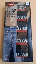 🤩 Levi's 5 Pack Men's Boxer Briefs 100% Cotton Size MEDIUM 