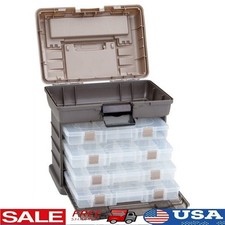 Fishing Tackle Storage Box W/ 4 Stowaway Utility Drawers Organizer Baits  Gear