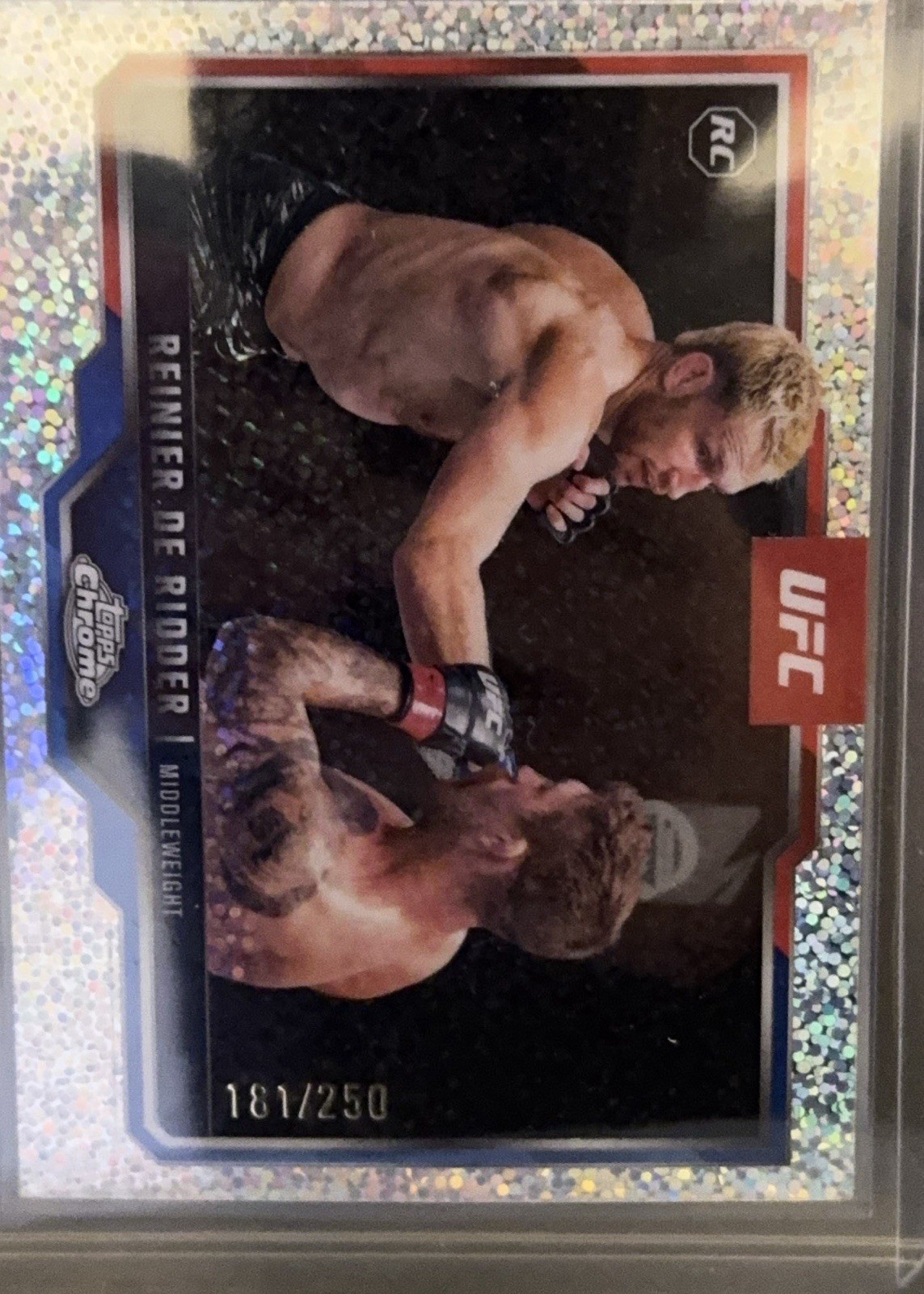 Topps 2025 Chrome UFC Reinier de Ridder Rookie Speckle Refractor #185 /250