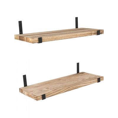 Loft Wandregal, Holzregal, Hängeregal - Paulownia-Holz, 50x22, 2 Stück - SFL 6