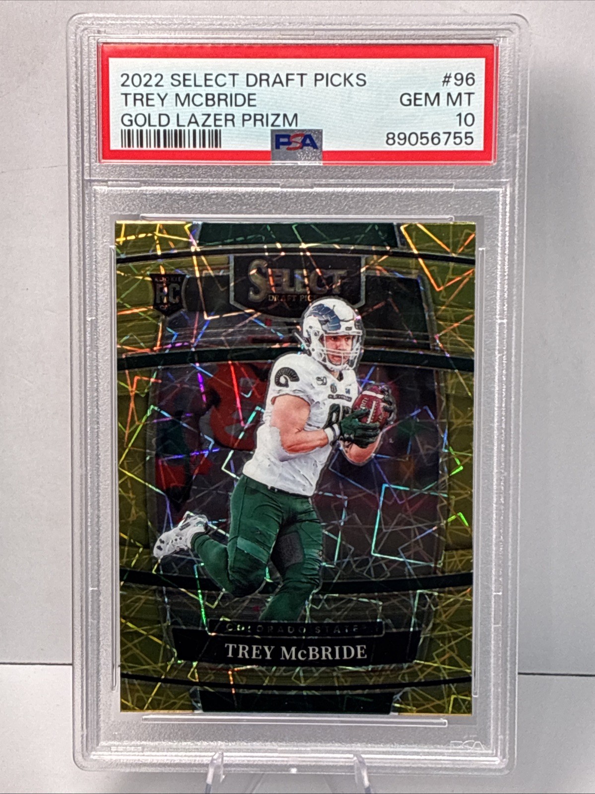 Trey McBride Panini Select Draft Picks #96 Gold Lazer