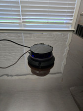 Round Strobe/Beacon Light w/ Power Cord - Black Base, Amber Lens