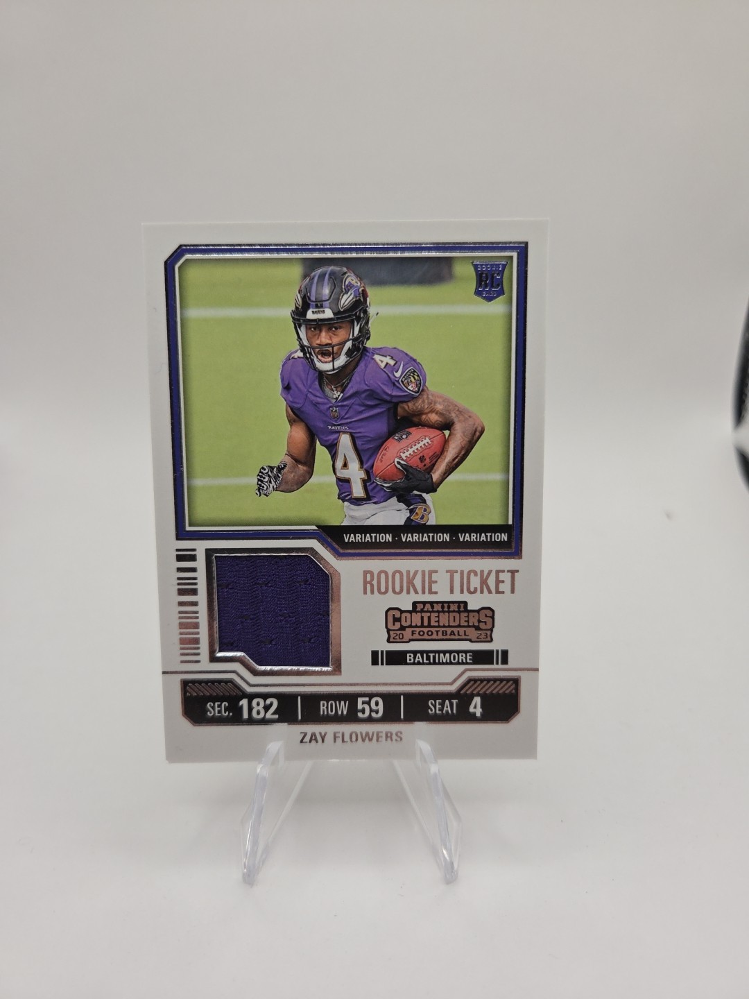 2023 Panini Contenders - Rookie Ticket Swatches Zay Flowers #TS39V Variations