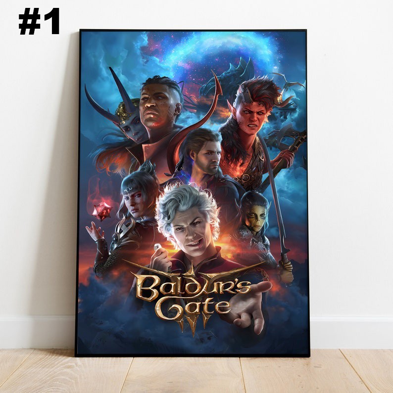 Baldurs Gate Fantasy RPG Wall Art Home Decor Video Game Poster Gift  -image