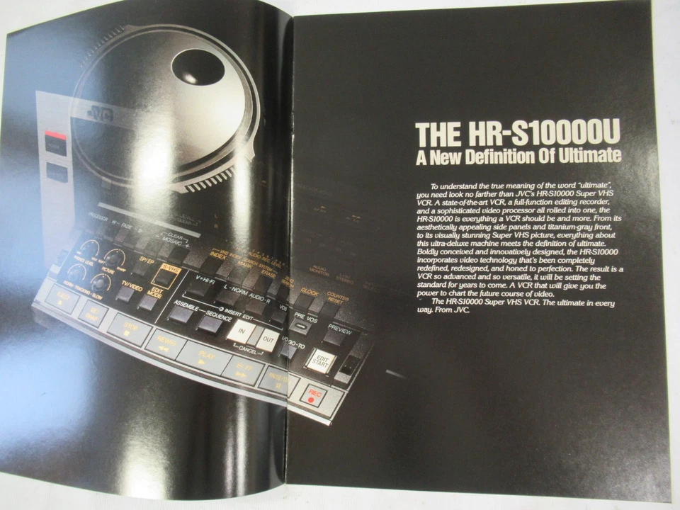 JVC HR-S10000U Super VHS VCR Editing Recorder Original Catalogue Printed JAPAN - Image 2 of 4