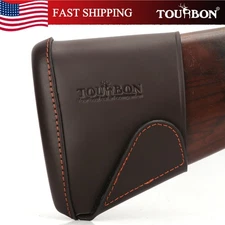 TOURBON Real Leather Gun Slip-on Recoil Pad Butt Stock Decelerator Hunting Large