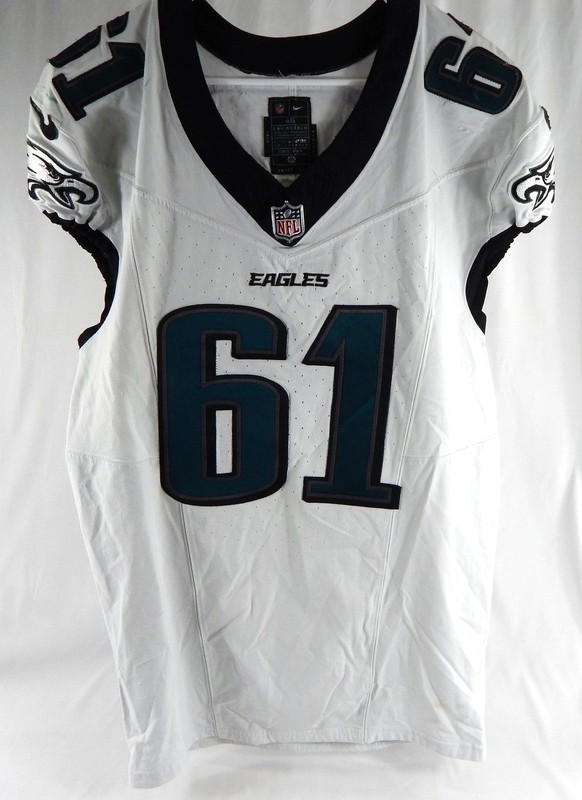 2023 Philadelphia Eagles Joe Evans #61 Game Used White Jersey 46 929