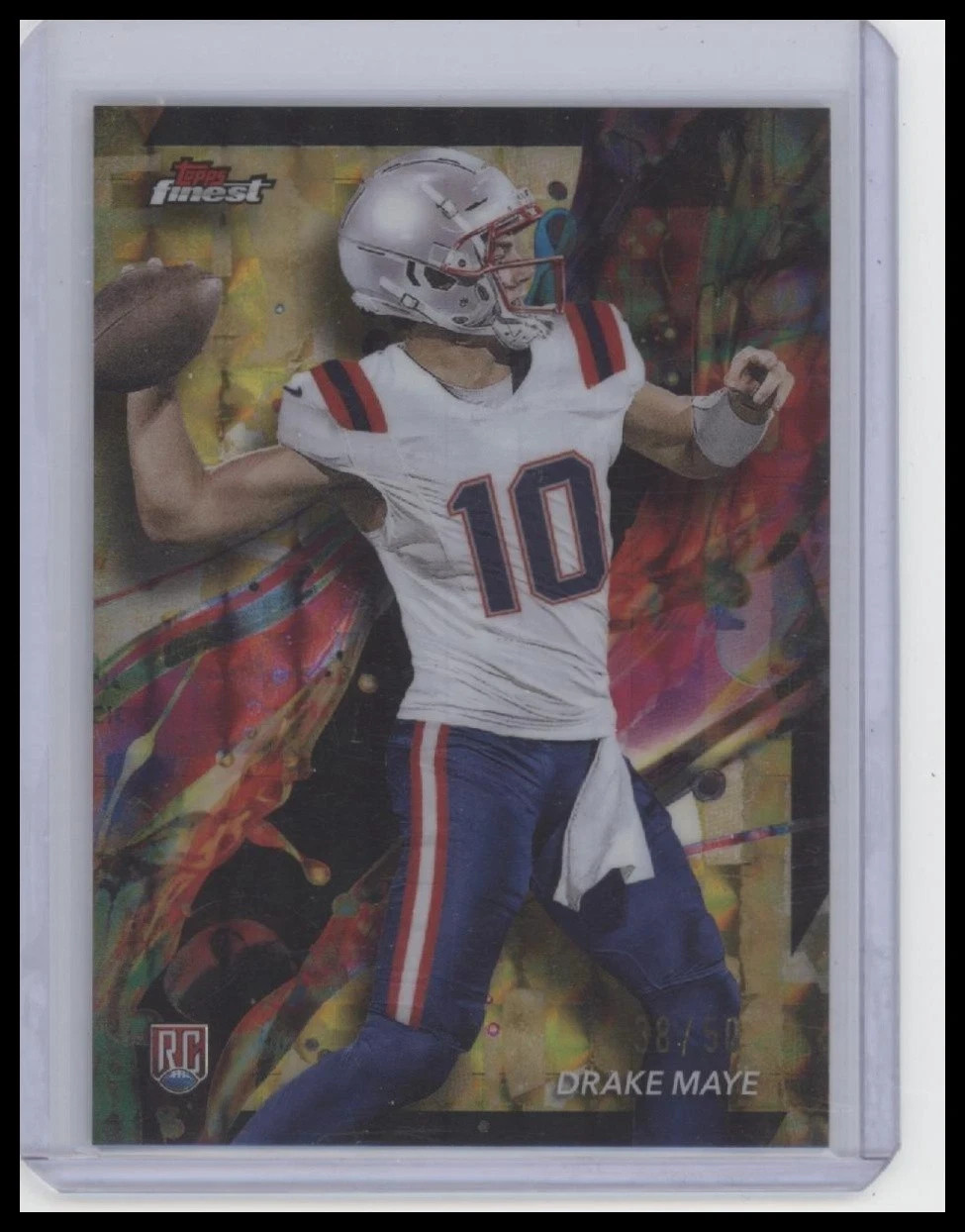 2024 Finest - Gold Geometric Refractor #62 Drake Maye #46 /50 RC SP